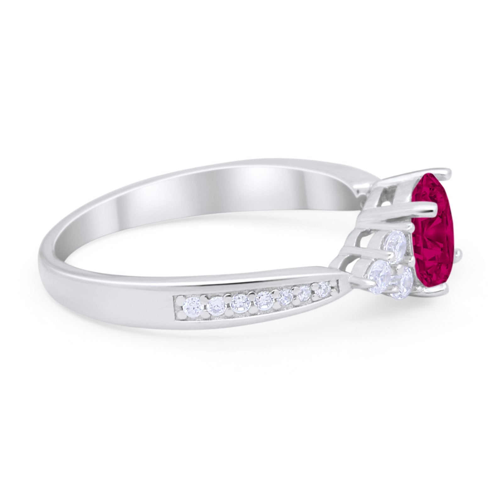 Art Deco Engagement Bridal Ring Simulated Cubic Zirconia 925 Sterling Silver