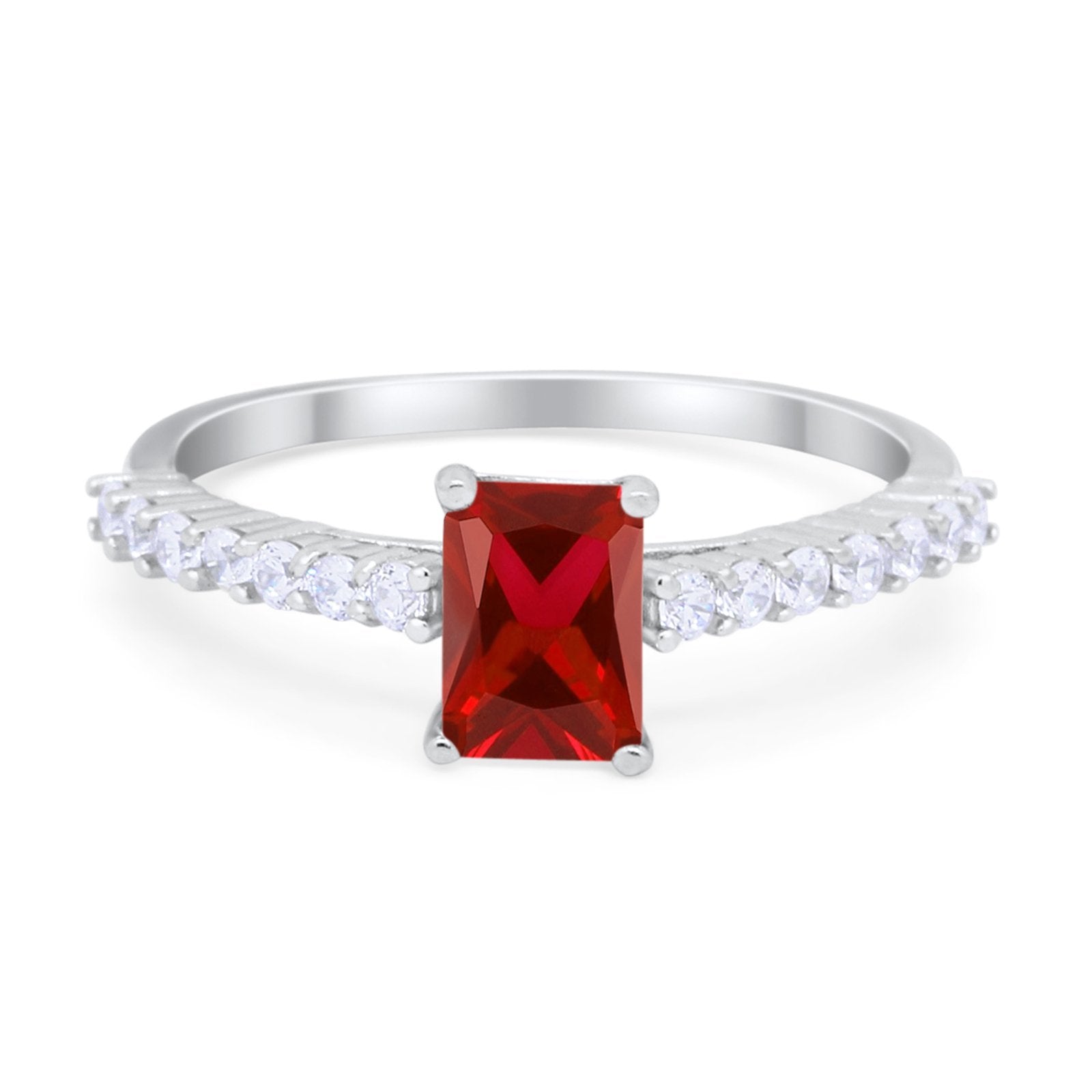 Vintage Style Radiant Cut Wedding Engagement Ring Cubic Zirconia 925 Sterling Silver