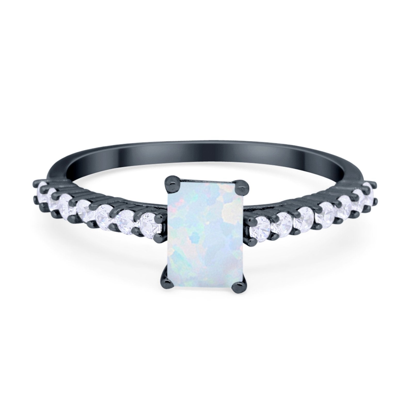 Vintage Style Radiant Cut Wedding Engagement Ring Cubic Zirconia 925 Sterling Silver