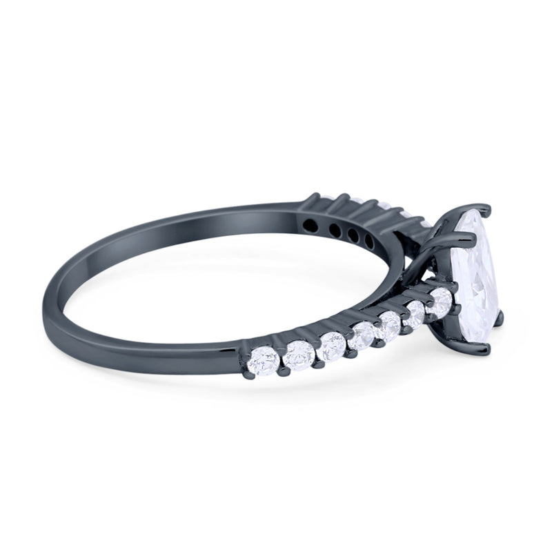 Vintage Style Radiant Cut Wedding Engagement Ring Cubic Zirconia 925 Sterling Silver