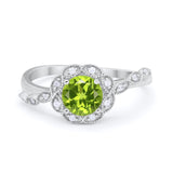 Art Deco Wedding Engagement Ring Simulated Cubic Zirconia 925 Sterling Silver