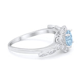 Art Deco Wedding Engagement Ring Simulated Cubic Zirconia 925 Sterling Silver