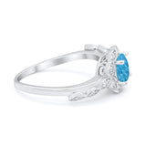 Art Deco Wedding Engagement Ring Simulated Cubic Zirconia 925 Sterling Silver