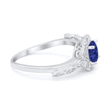 Art Deco Wedding Engagement Ring Simulated Cubic Zirconia 925 Sterling Silver