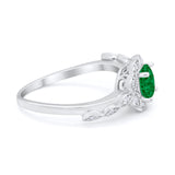 Art Deco Wedding Engagement Ring Simulated Cubic Zirconia 925 Sterling Silver