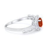 Art Deco Wedding Engagement Ring Simulated Cubic Zirconia 925 Sterling Silver