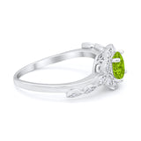 Art Deco Wedding Engagement Ring Simulated Cubic Zirconia 925 Sterling Silver