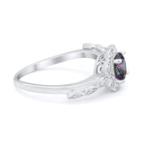 Art Deco Wedding Engagement Ring Simulated Cubic Zirconia 925 Sterling Silver