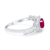 Art Deco Wedding Engagement Ring Simulated Cubic Zirconia 925 Sterling Silver
