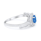 Art Deco Wedding Engagement Ring Simulated Cubic Zirconia 925 Sterling Silver