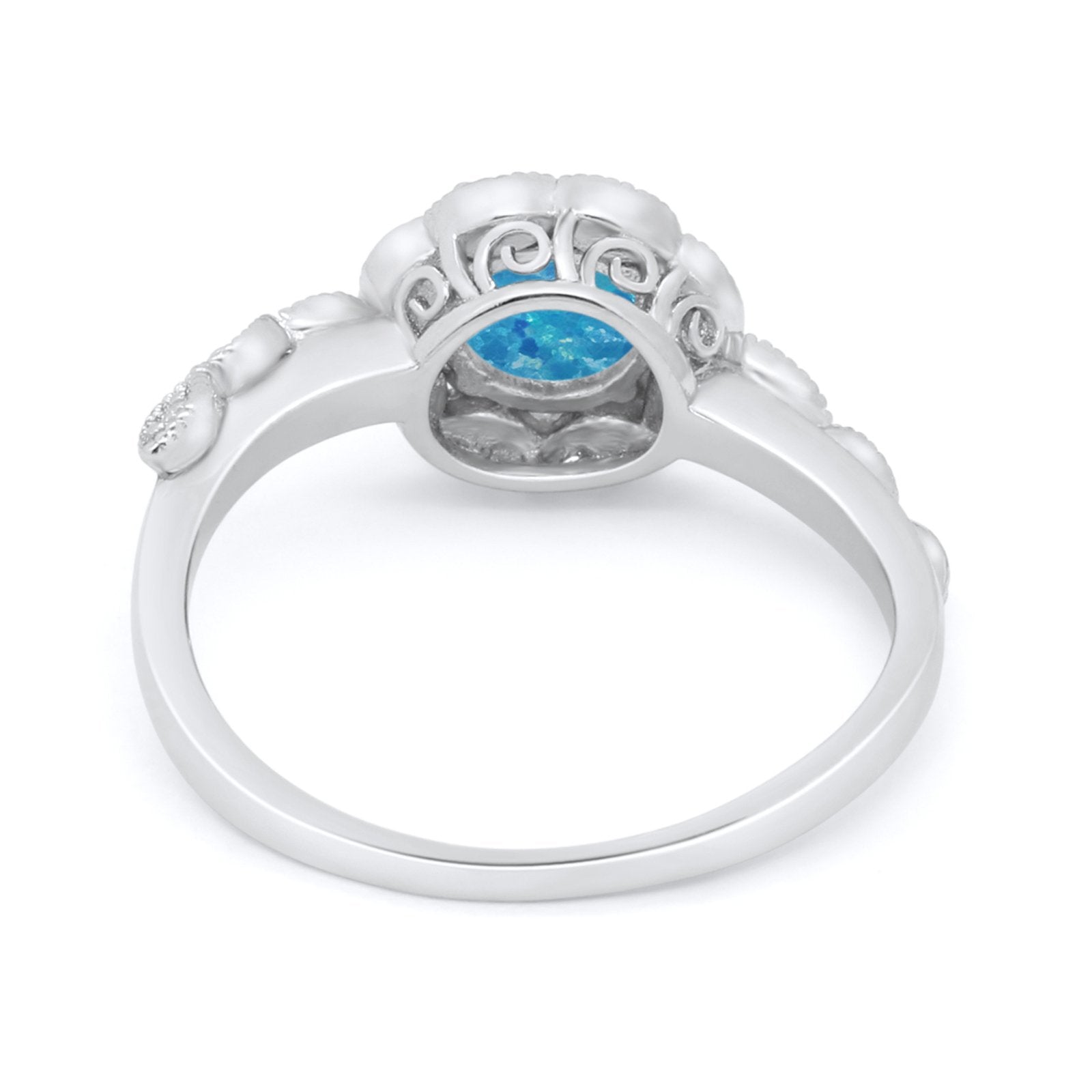 Art Deco Wedding Engagement Ring Simulated Cubic Zirconia 925 Sterling Silver