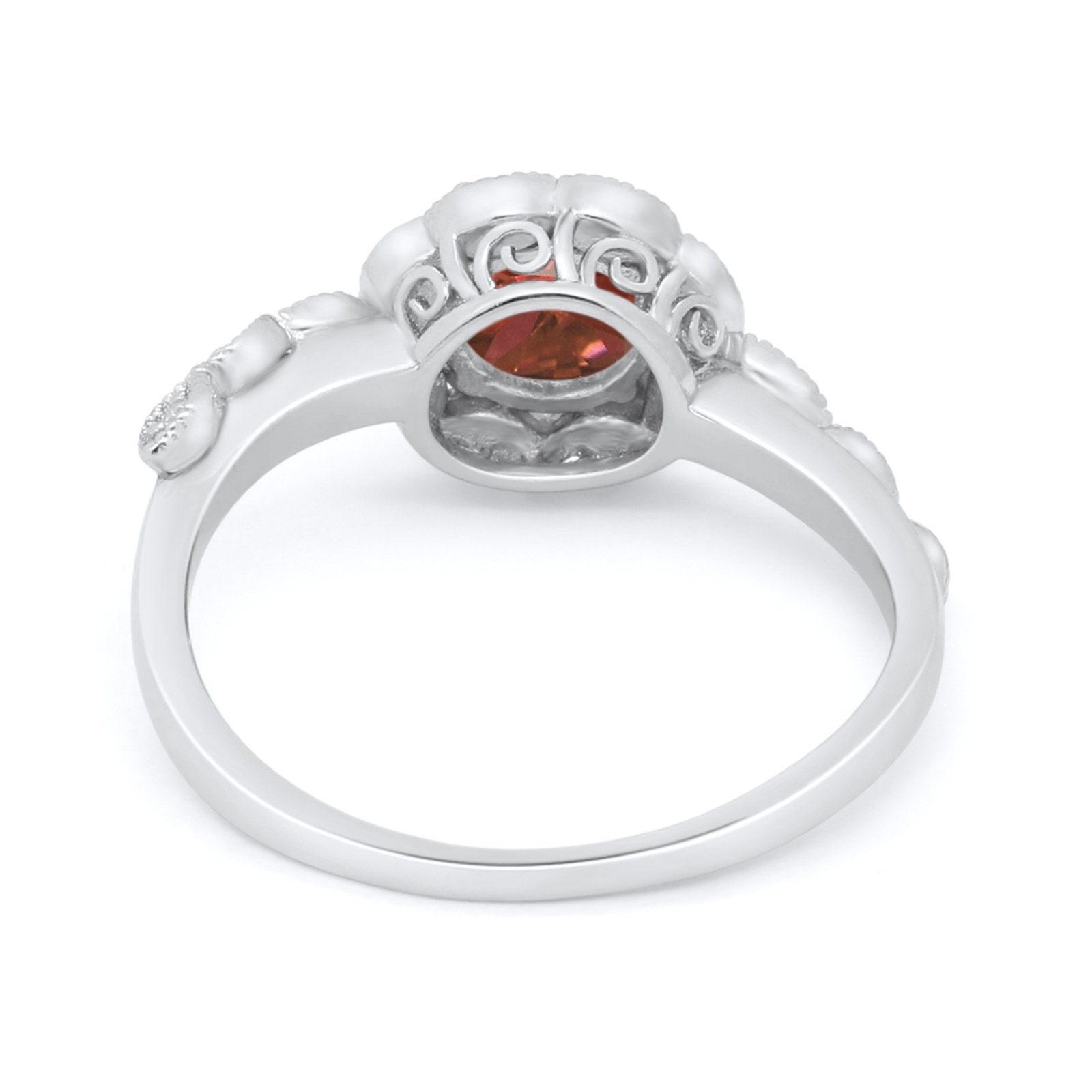 Art Deco Wedding Engagement Ring Simulated Cubic Zirconia 925 Sterling Silver