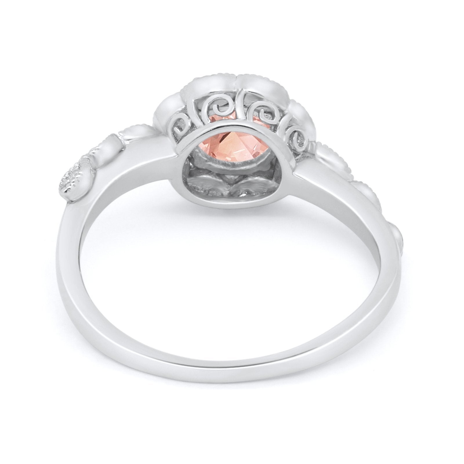 Art Deco Wedding Engagement Ring Simulated Cubic Zirconia 925 Sterling Silver