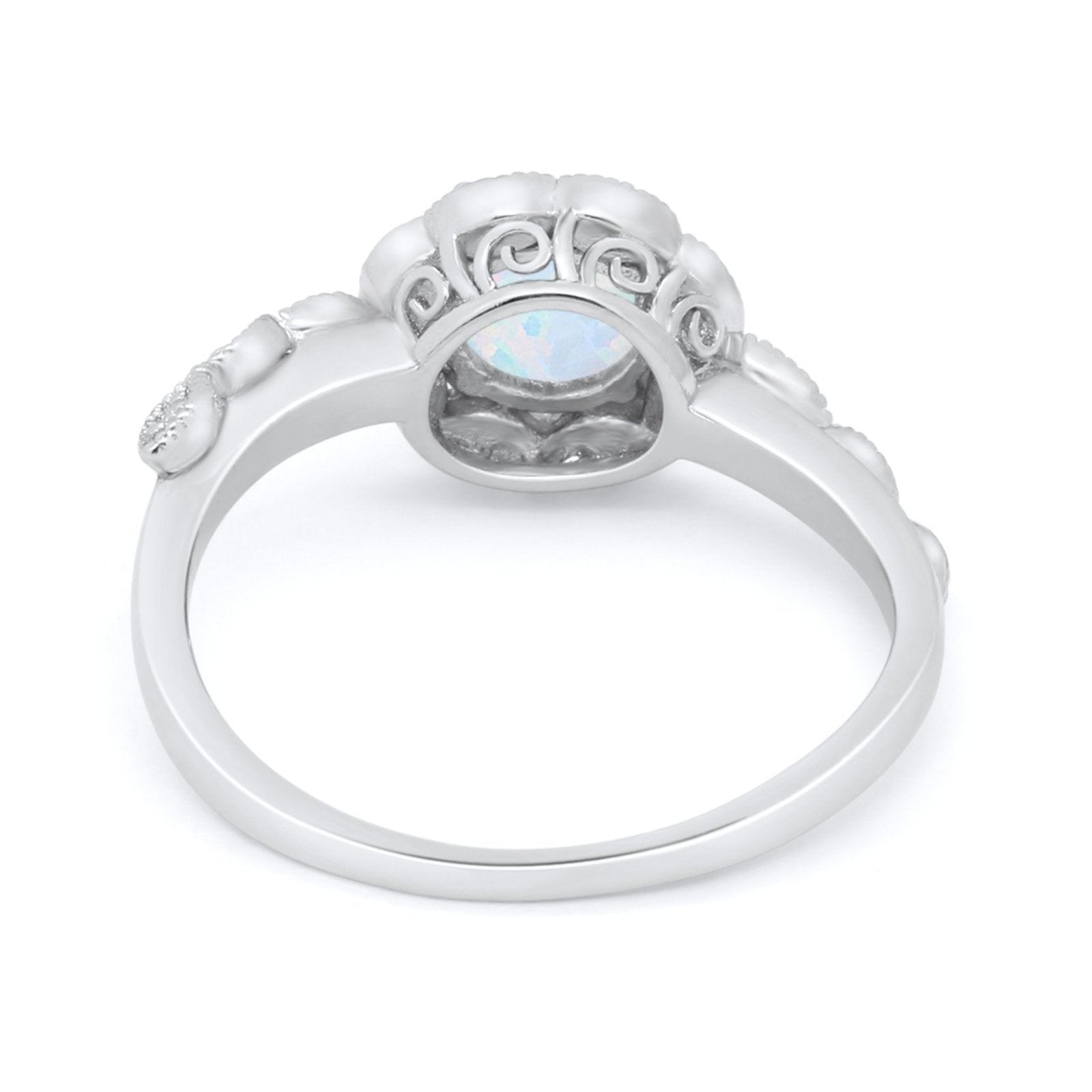 Art Deco Wedding Engagement Ring Simulated Cubic Zirconia 925 Sterling Silver