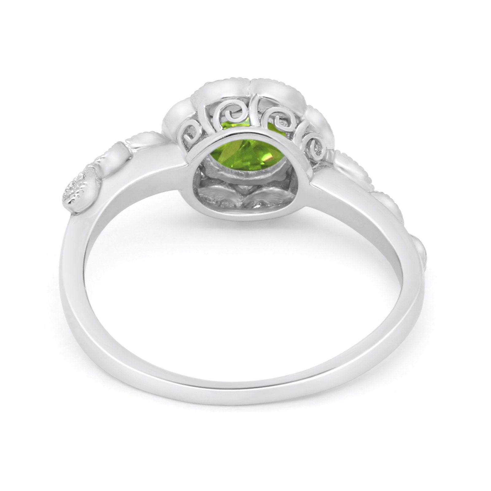 Art Deco Wedding Engagement Ring Simulated Cubic Zirconia 925 Sterling Silver