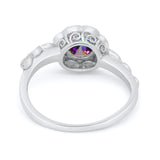 Art Deco Wedding Engagement Ring Simulated Cubic Zirconia 925 Sterling Silver