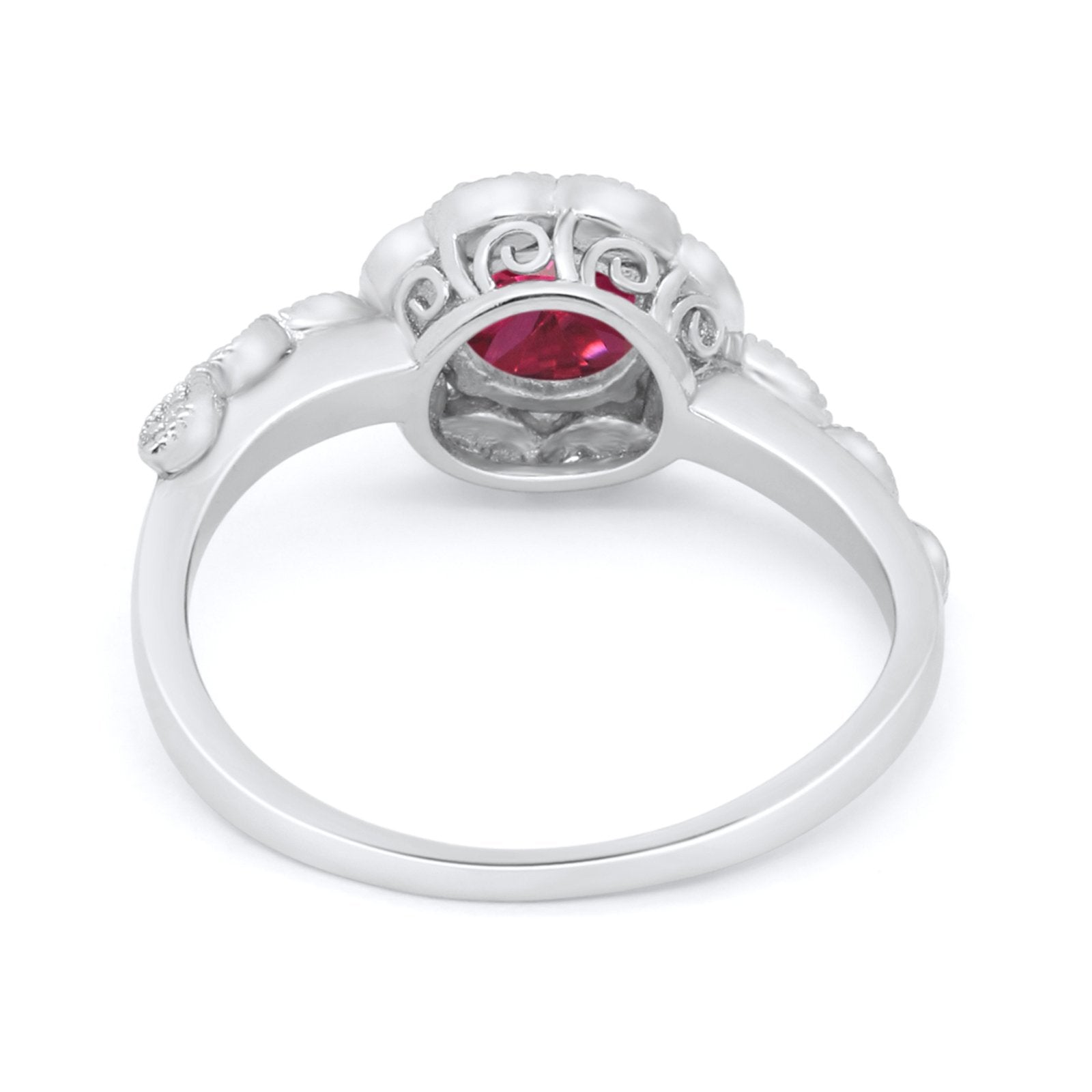 Art Deco Wedding Engagement Ring Simulated Cubic Zirconia 925 Sterling Silver