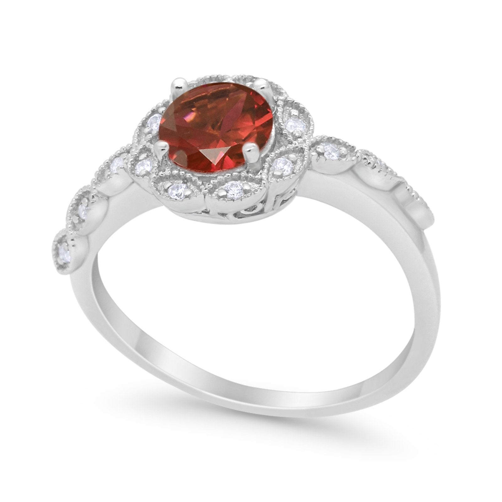 Art Deco Wedding Engagement Ring Simulated Cubic Zirconia 925 Sterling Silver