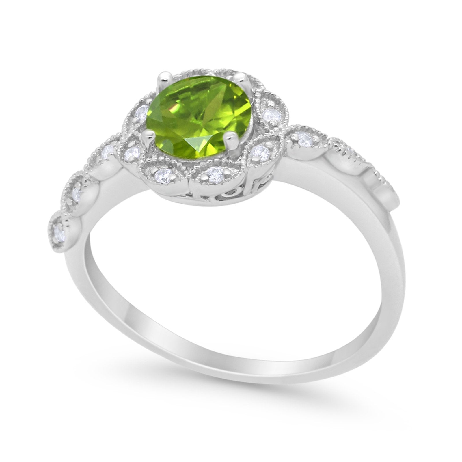 Art Deco Wedding Engagement Ring Simulated Cubic Zirconia 925 Sterling Silver
