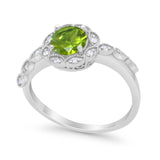 Art Deco Wedding Engagement Ring Simulated Cubic Zirconia 925 Sterling Silver