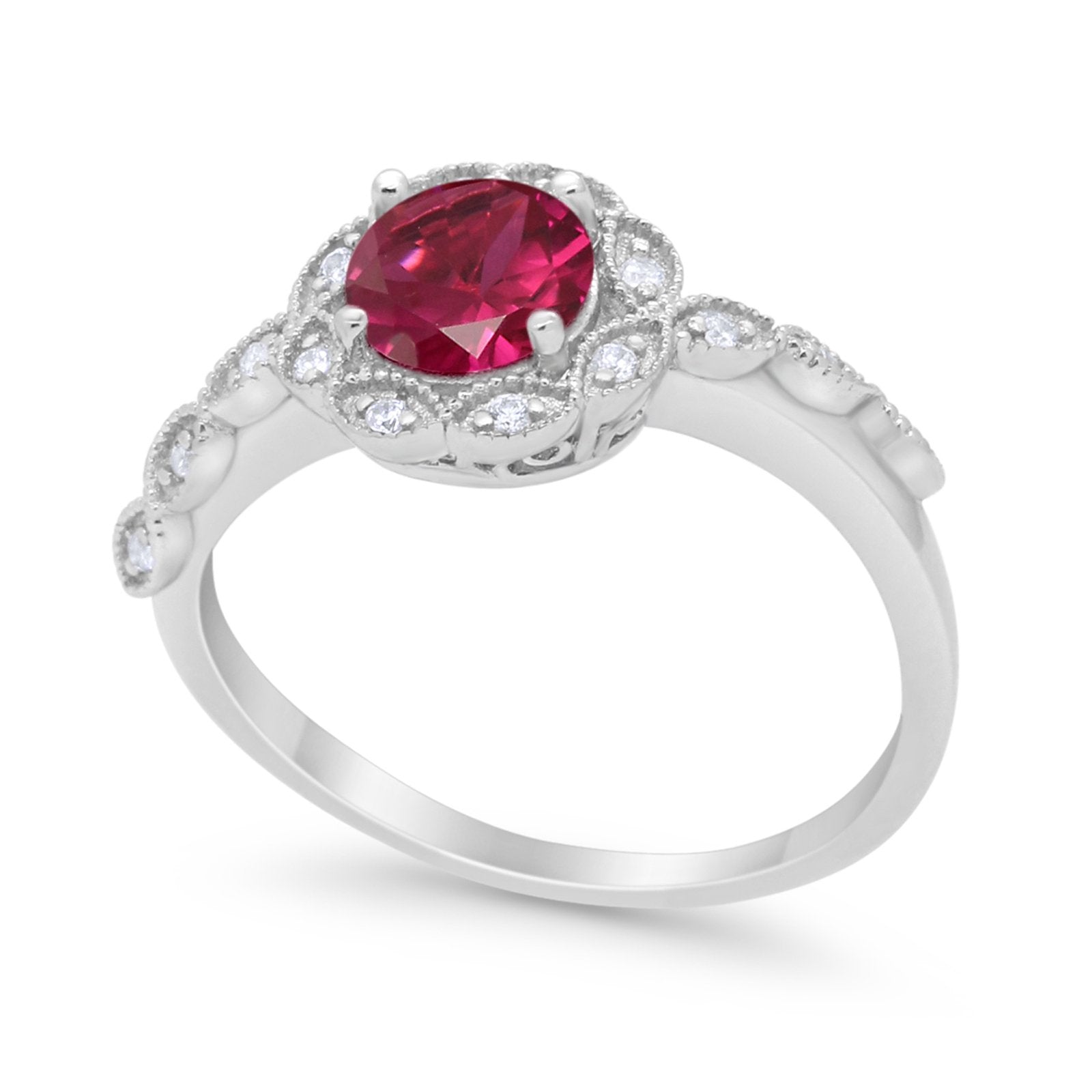 Art Deco Wedding Engagement Ring Simulated Cubic Zirconia 925 Sterling Silver