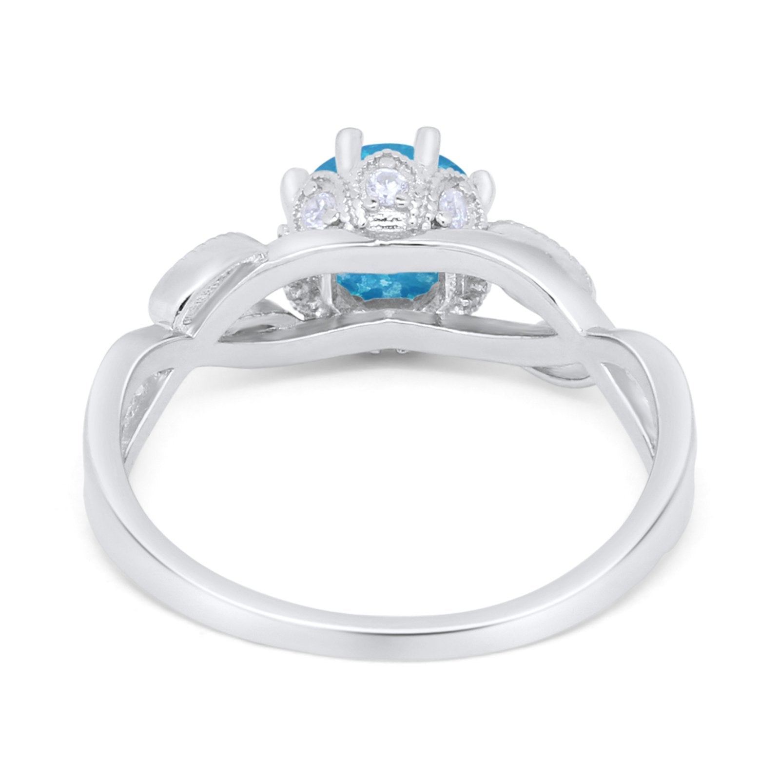 Floral Infnity Shank Wedding Engaement Ring Round Cubic Zirconia 925 Sterling Silver