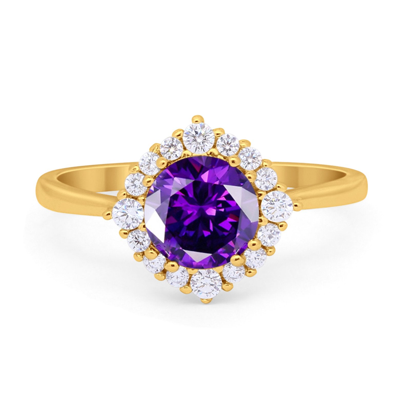 Floral Art Deco Wedding Engagement Bridal Ring Round Cubic Zirconia 925 Sterling Silver