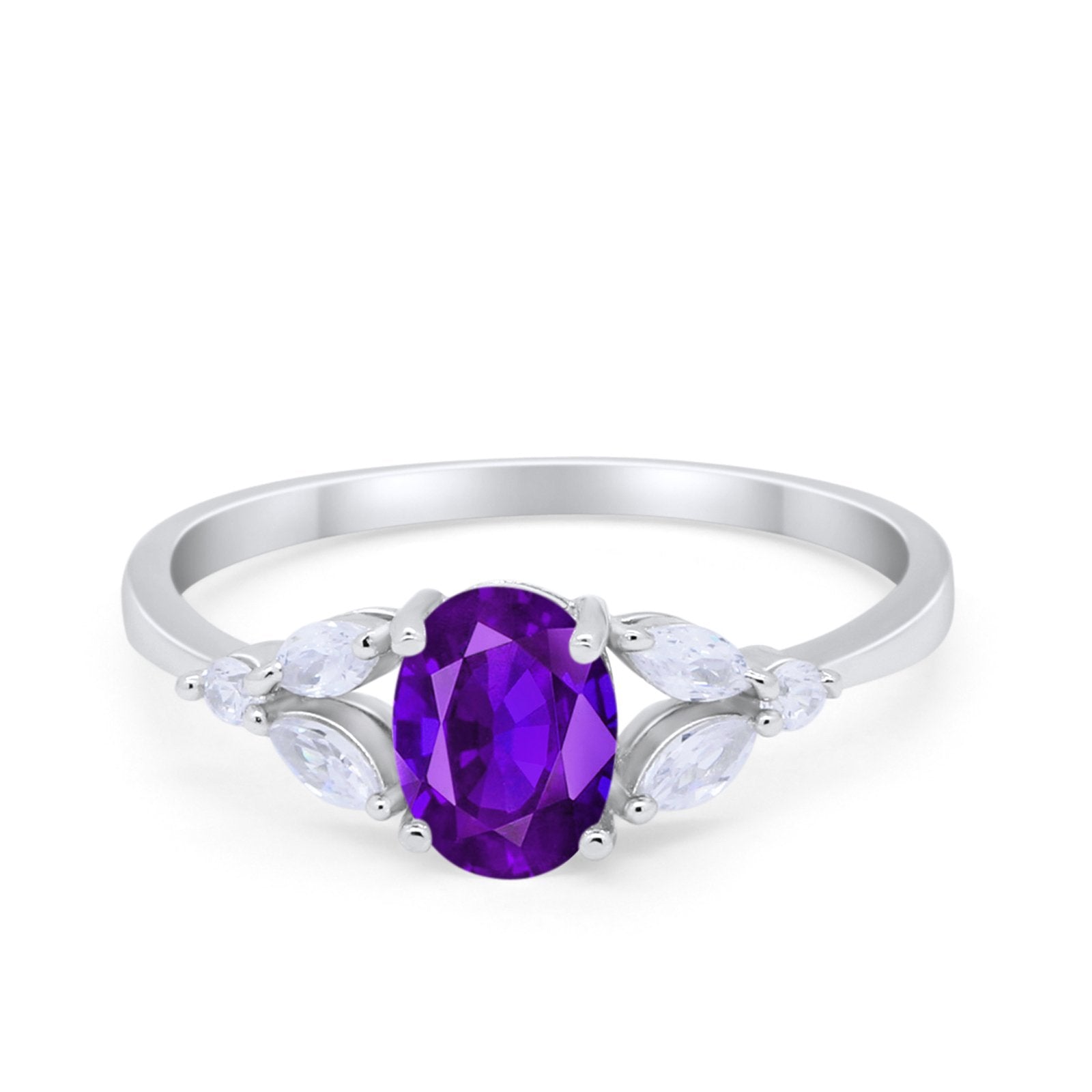 Oval Art Deco Wedding Engagement Ring Marquise Cubic Zirconia 925 Sterling Silver