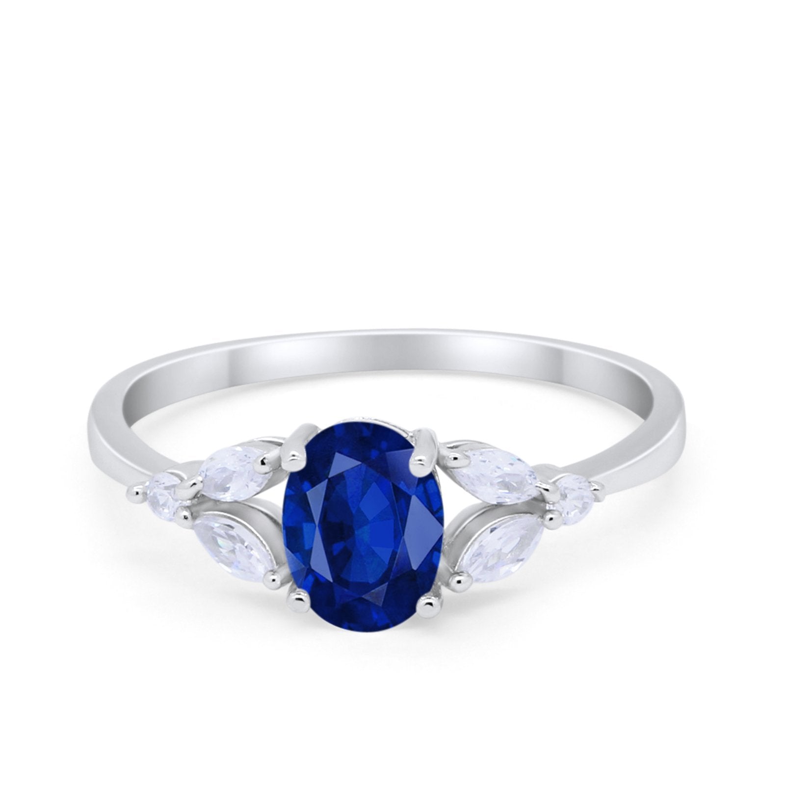 Oval Art Deco Wedding Engagement Ring Marquise Cubic Zirconia 925 Sterling Silver