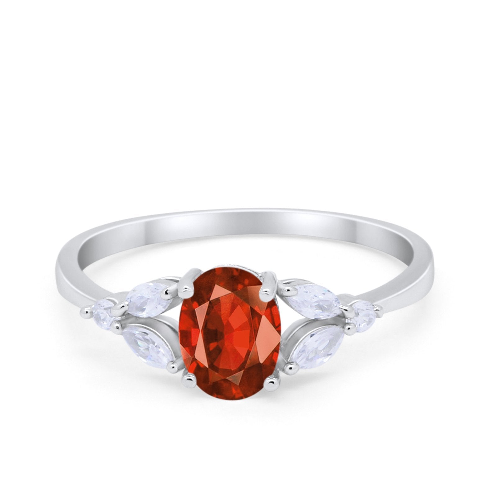 Oval Art Deco Wedding Engagement Ring Marquise Cubic Zirconia 925 Sterling Silver