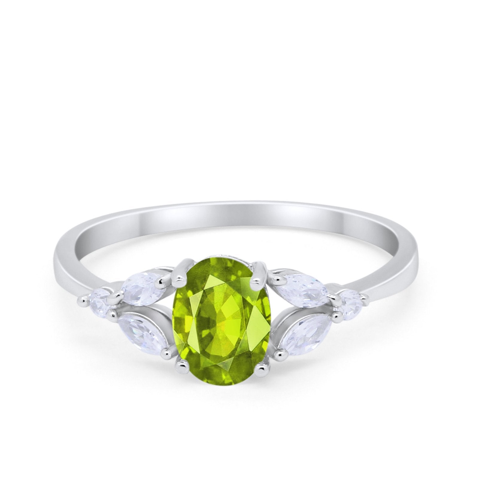 Oval Art Deco Wedding Engagement Ring Marquise Cubic Zirconia 925 Sterling Silver