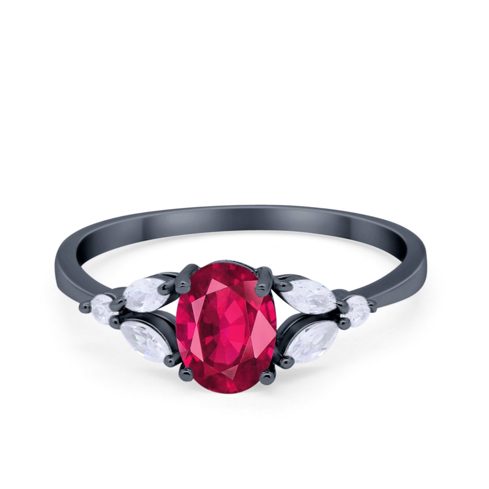 Oval Art Deco Wedding Engagement Ring Marquise Cubic Zirconia 925 Sterling Silver