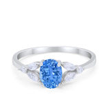 Oval Art Deco Wedding Engagement Ring Marquise Cubic Zirconia 925 Sterling Silver