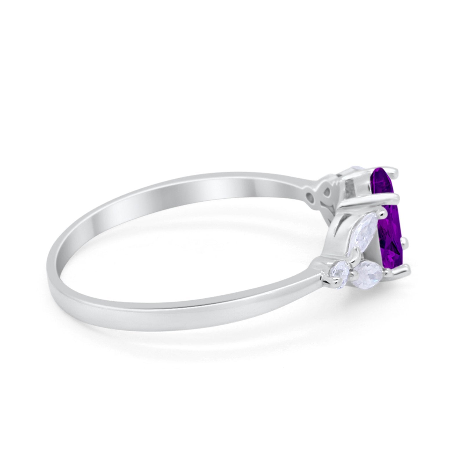 Oval Art Deco Wedding Engagement Ring Marquise Cubic Zirconia 925 Sterling Silver