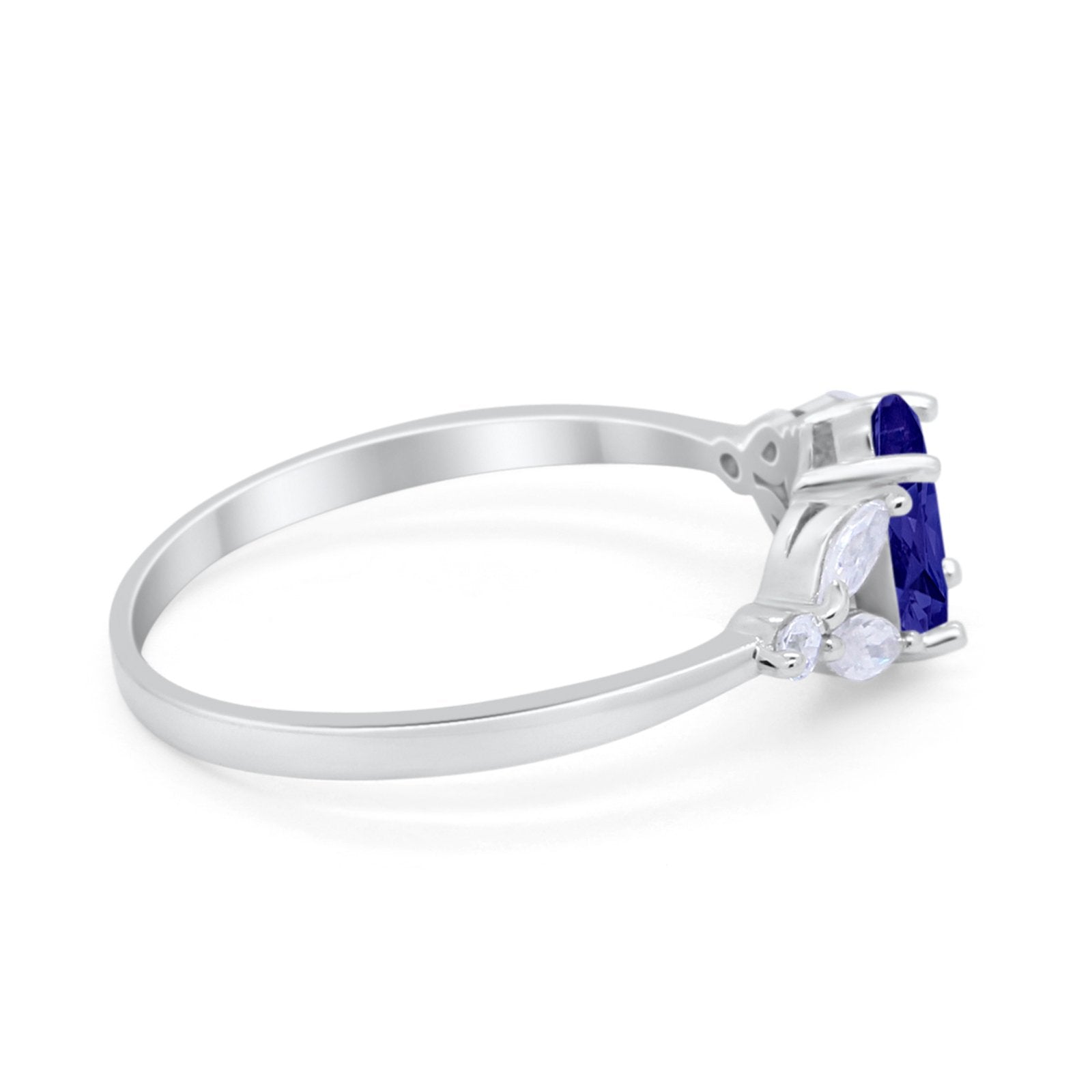 Oval Art Deco Wedding Engagement Ring Marquise Cubic Zirconia 925 Sterling Silver