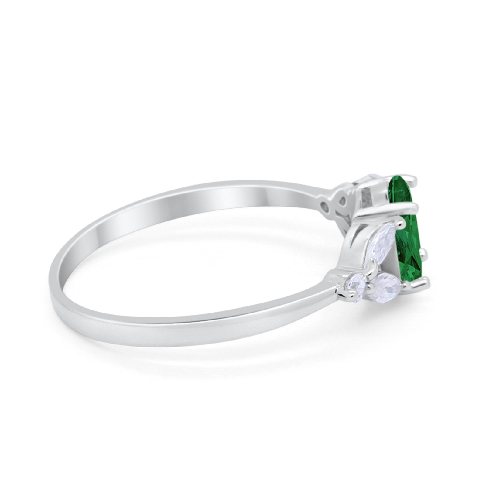 Oval Art Deco Wedding Engagement Ring Marquise Cubic Zirconia 925 Sterling Silver