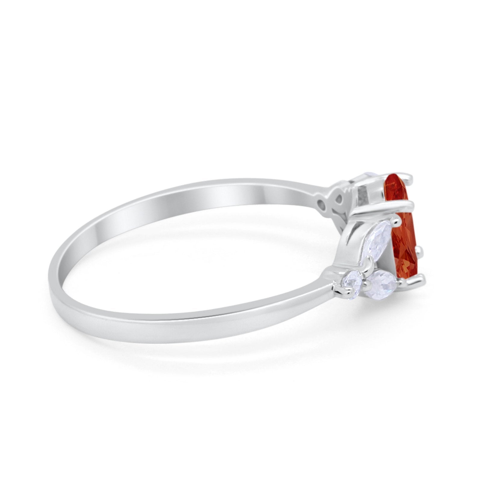 Oval Art Deco Wedding Engagement Ring Marquise Cubic Zirconia 925 Sterling Silver