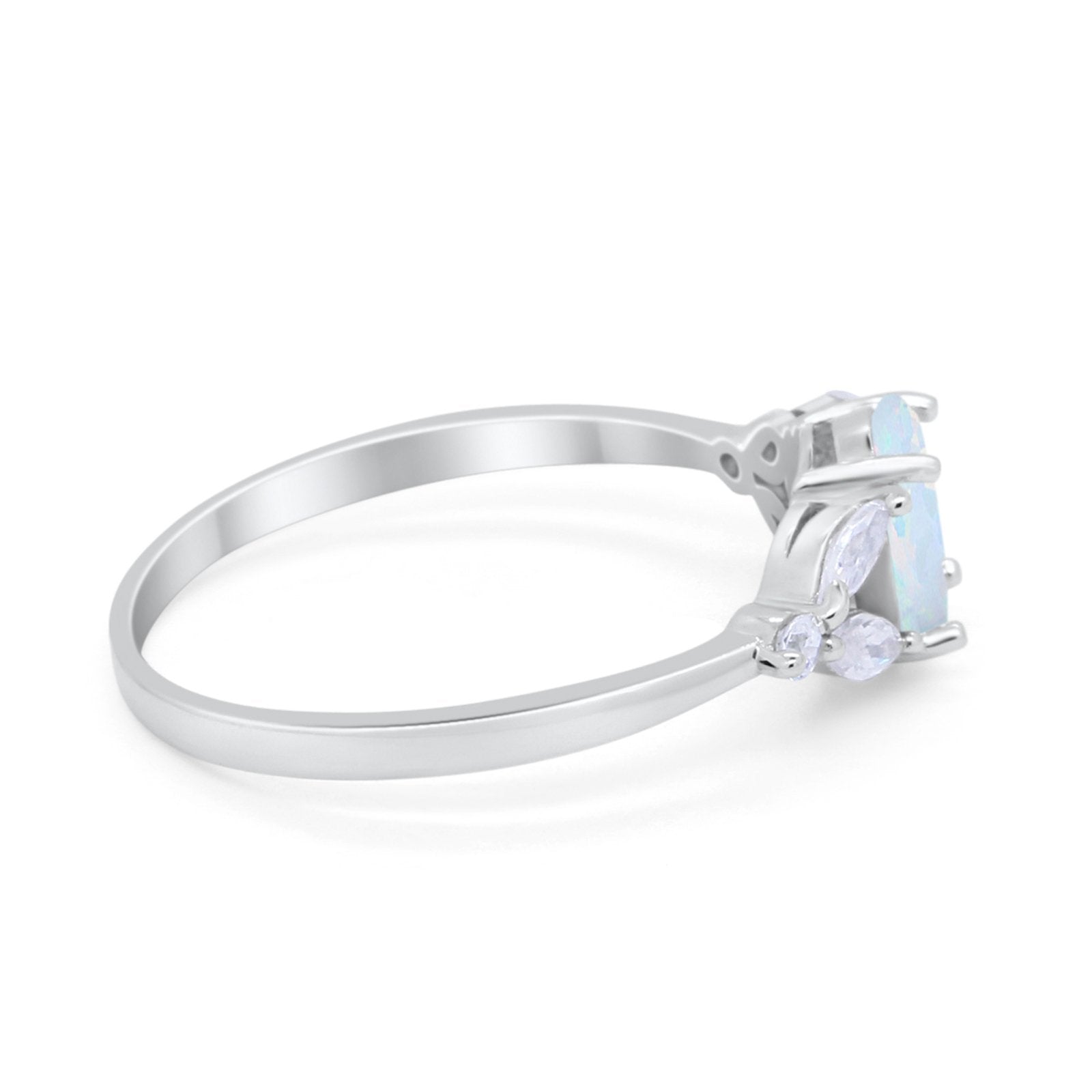 Oval Art Deco Wedding Engagement Ring Marquise Cubic Zirconia 925 Sterling Silver
