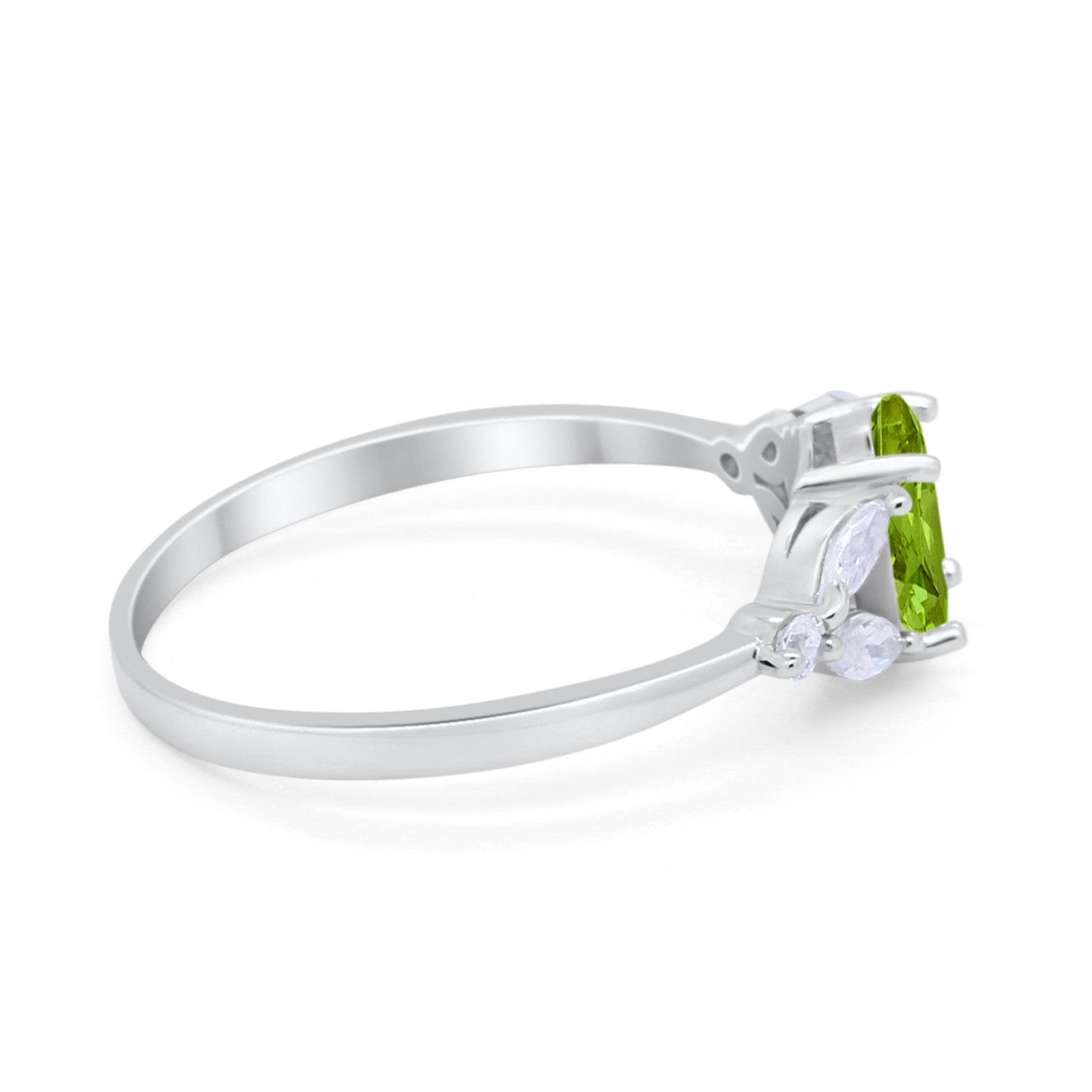 Oval Art Deco Wedding Engagement Ring Marquise Cubic Zirconia 925 Sterling Silver