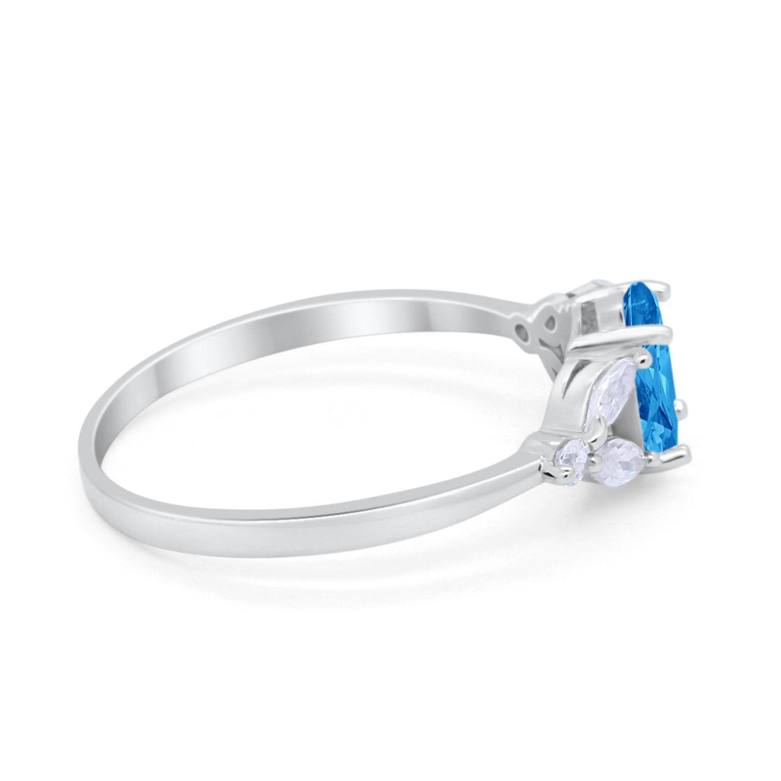 Oval Art Deco Wedding Engagement Ring Marquise Cubic Zirconia 925 Sterling Silver