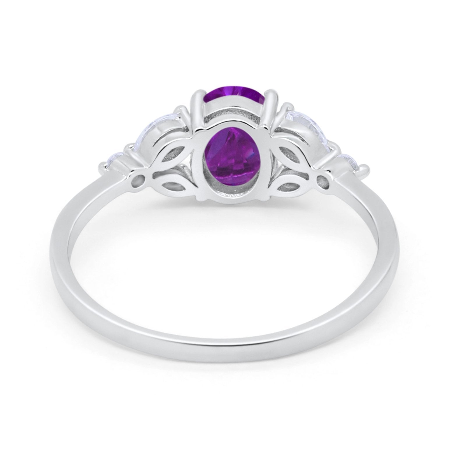 Oval Art Deco Wedding Engagement Ring Marquise Cubic Zirconia 925 Sterling Silver