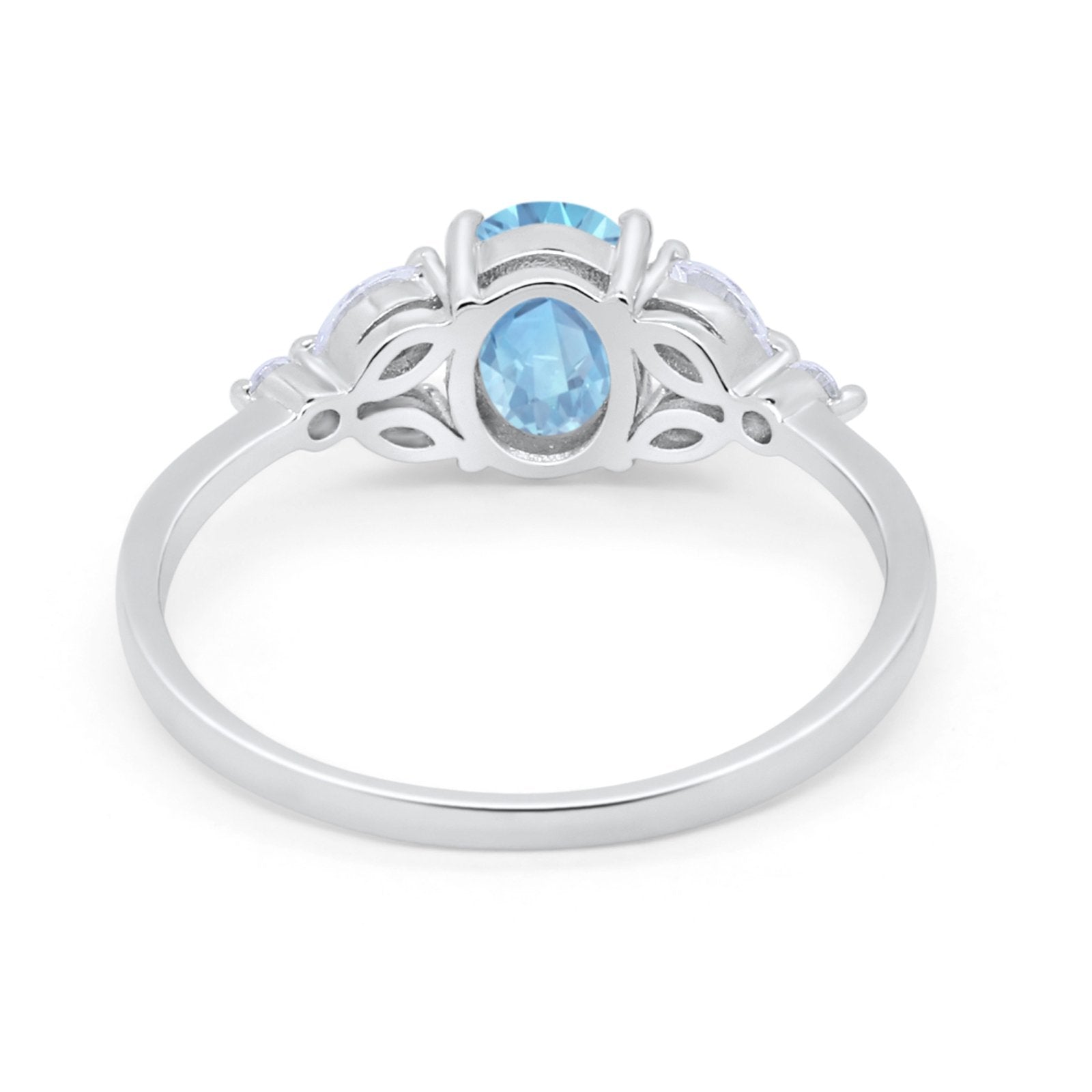 Oval Art Deco Wedding Engagement Ring Marquise Cubic Zirconia 925 Sterling Silver