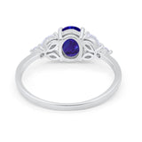 Oval Art Deco Wedding Engagement Ring Marquise Cubic Zirconia 925 Sterling Silver