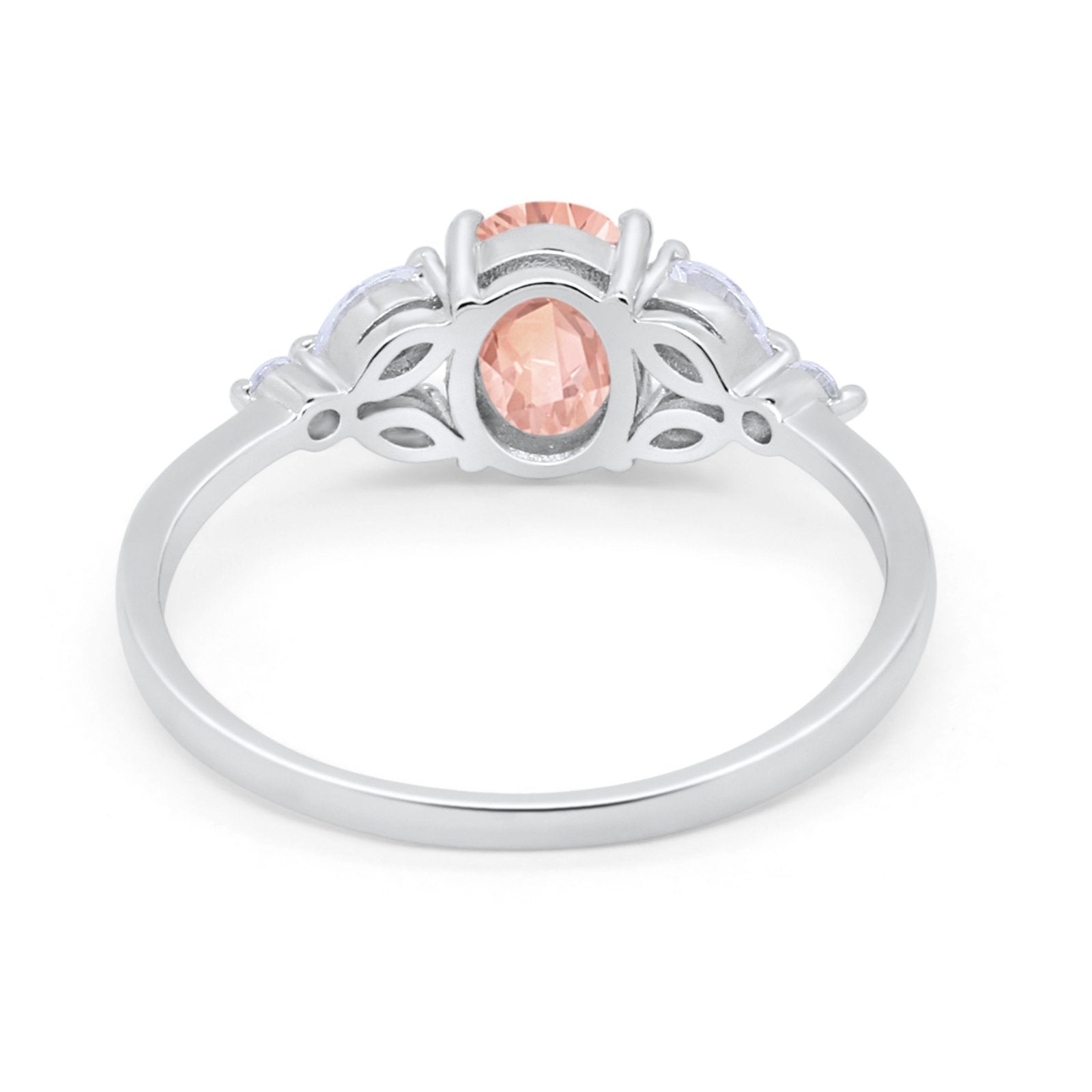 Oval Art Deco Wedding Engagement Ring Marquise Cubic Zirconia 925 Sterling Silver