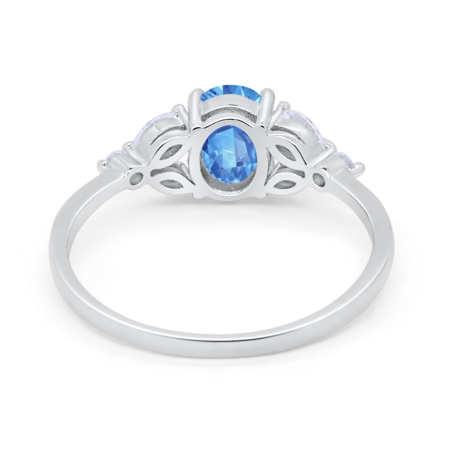 Oval Art Deco Wedding Engagement Ring Marquise Cubic Zirconia 925 Sterling Silver