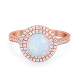 Halo Vintage Style Wedding Engagement Ring Round Cubic Zirconia 925 Sterling Silver