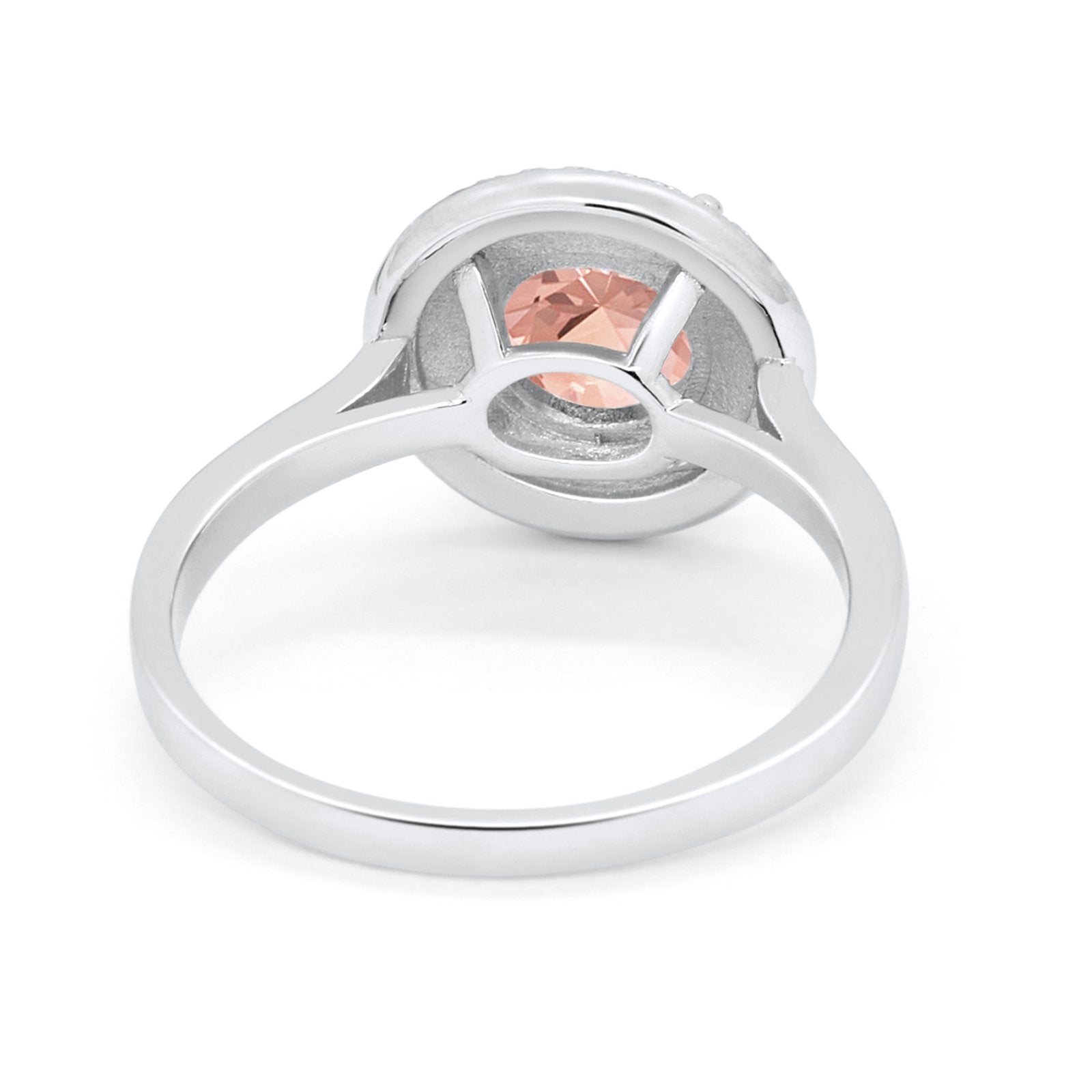 Halo Vintage Style Wedding Engagement Ring Round Cubic Zirconia 925 Sterling Silver