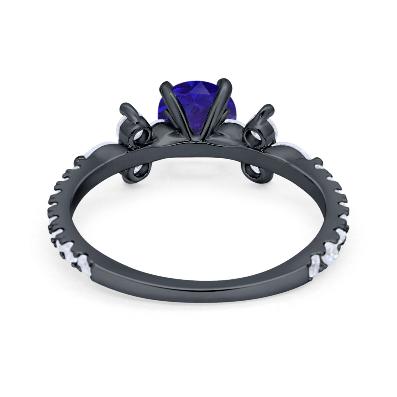 Art Deco Wedding Engagement Ring Marquise Round Cubic Zirconia 925 Sterling Silver