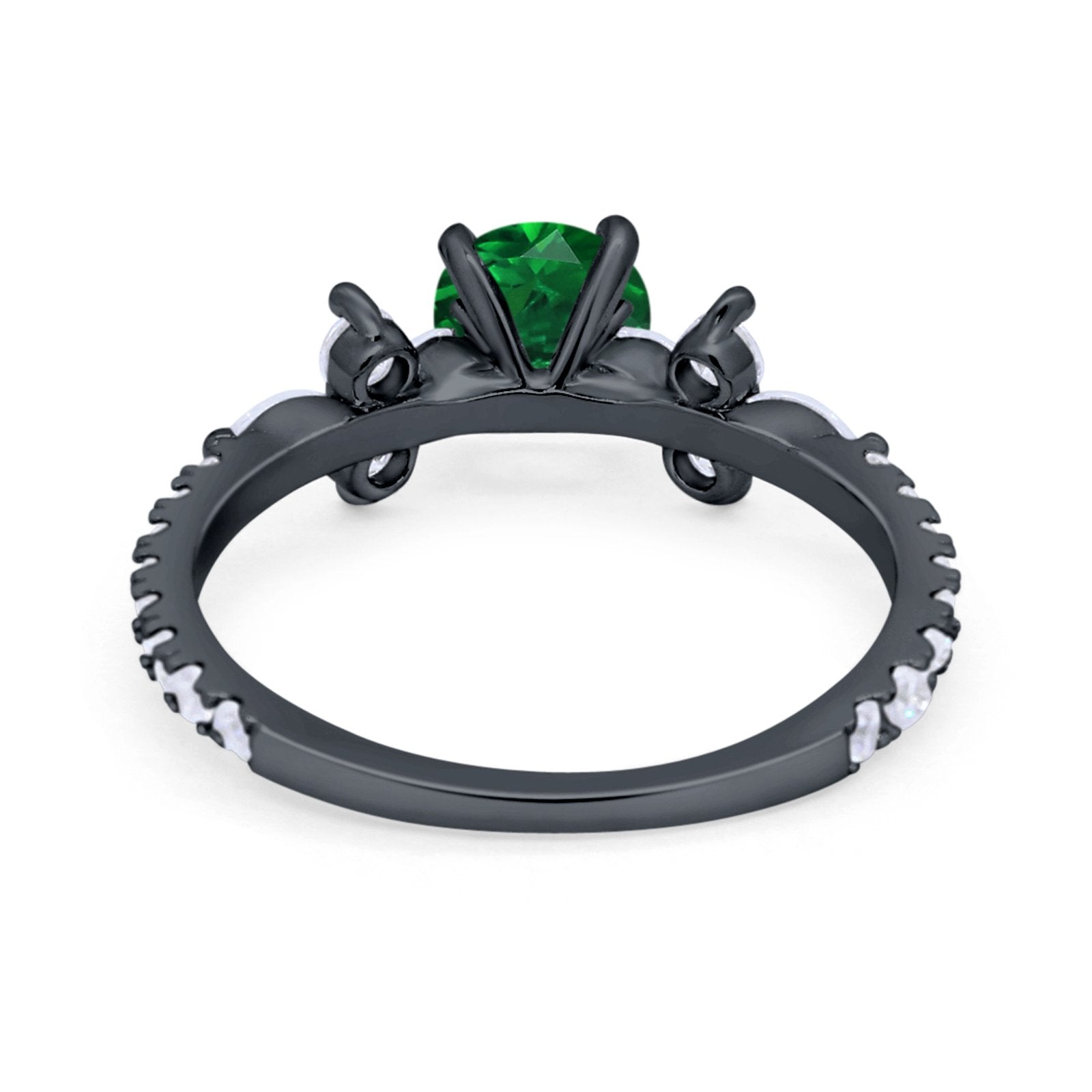 Art Deco Wedding Engagement Ring Marquise Round Cubic Zirconia 925 Sterling Silver