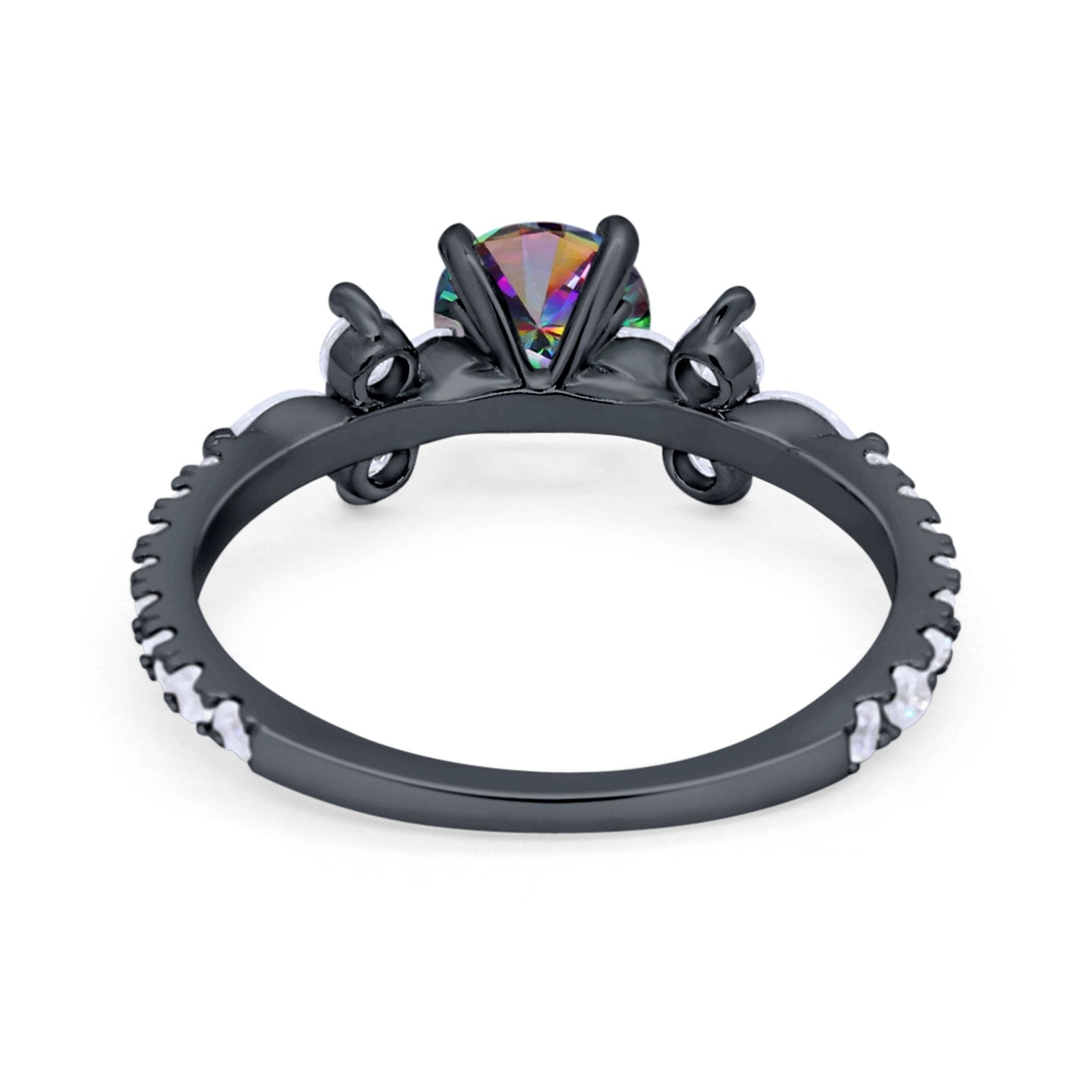 Art Deco Wedding Engagement Ring Marquise Round Cubic Zirconia 925 Sterling Silver